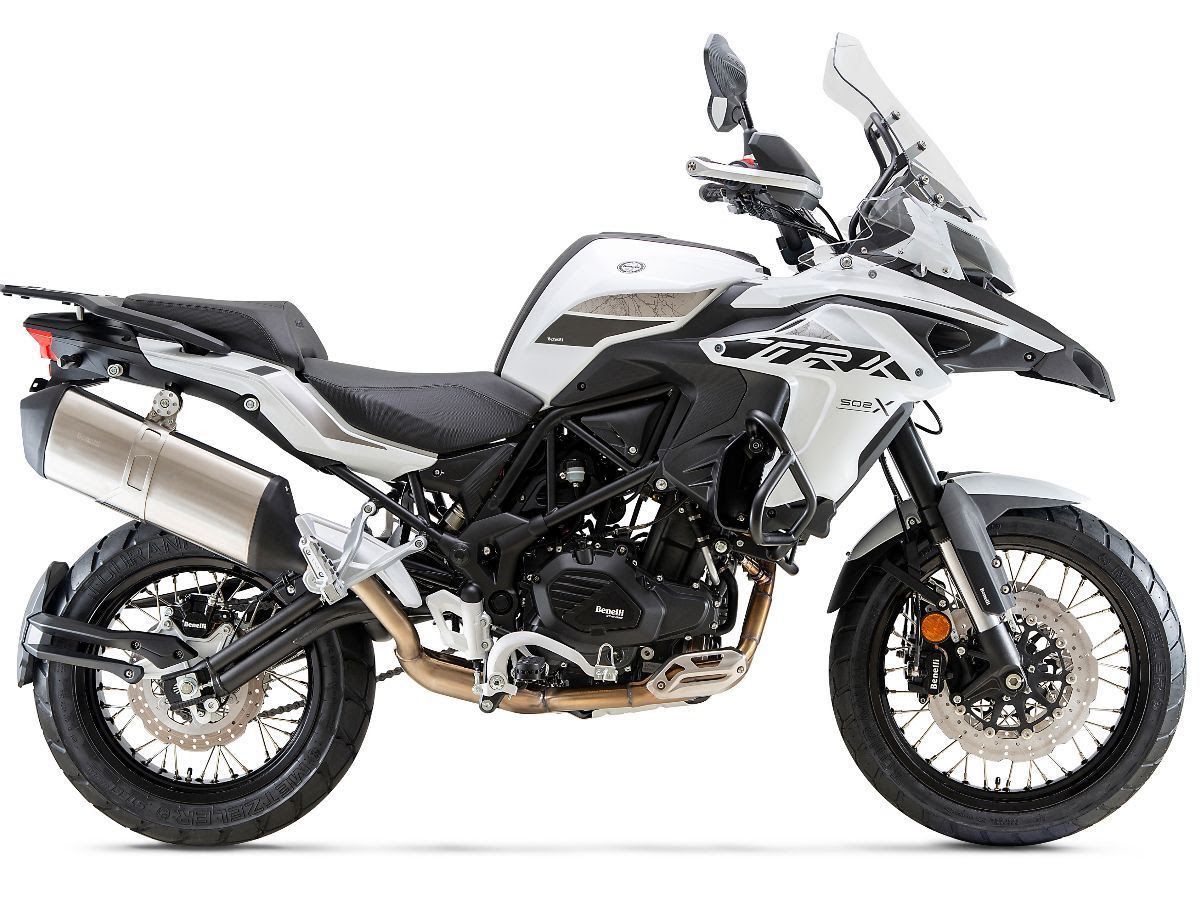 White Benelli Motorcycle TRK 502 X