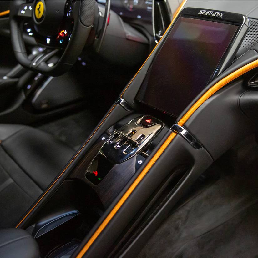 Unique Ferrari Roma Sports Brown Paint And Ebony Wood