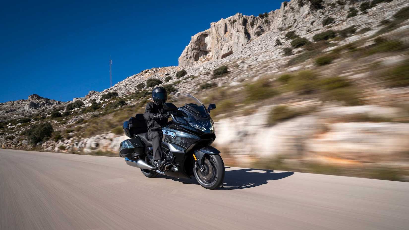 BMW K 1600 Grand America cruising down the road