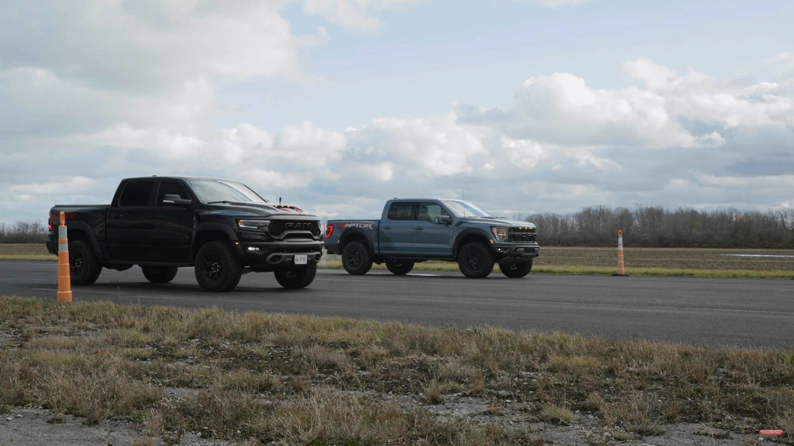 Watch As The Ford F-150 Raptor R and Ram TRX Trade Blows On And Off The ...