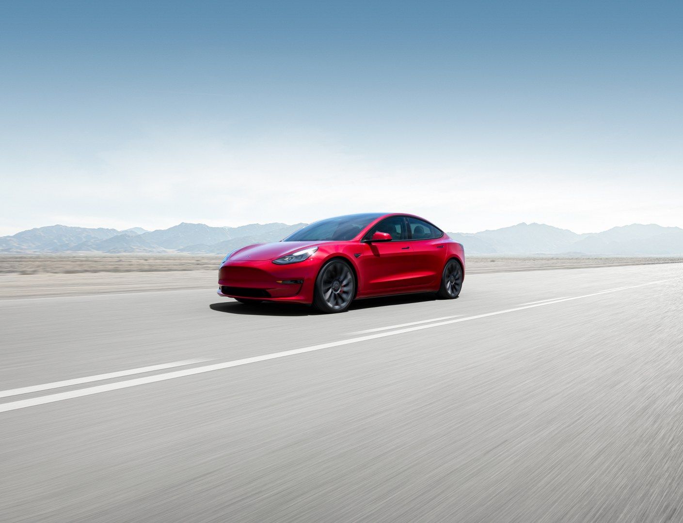 Tesla Model 3 driving