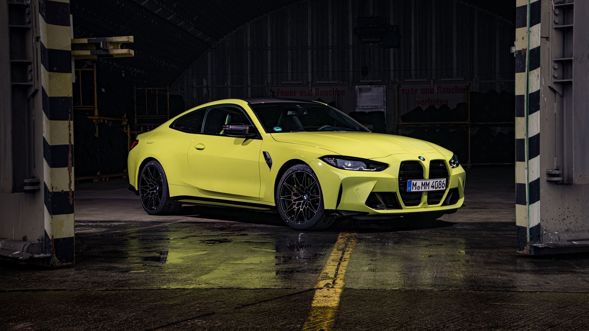 Yellow 2022 BMW M4 Coupe