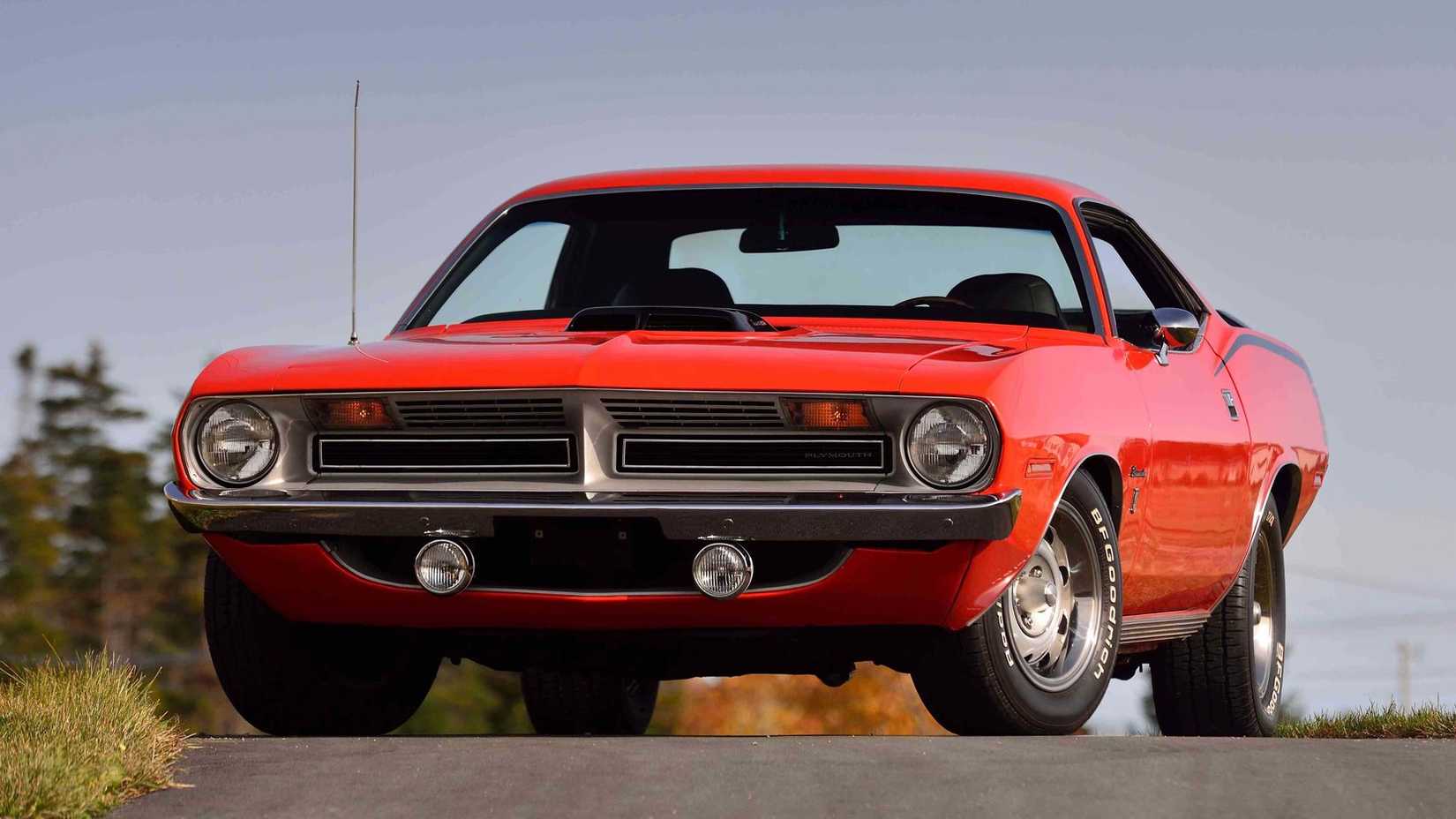 A parked 1970 Plymouth Barracuda