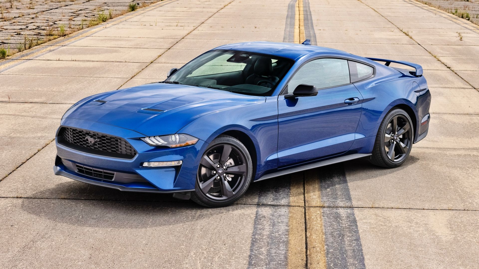Blue Ford Mustang Stealth Edition