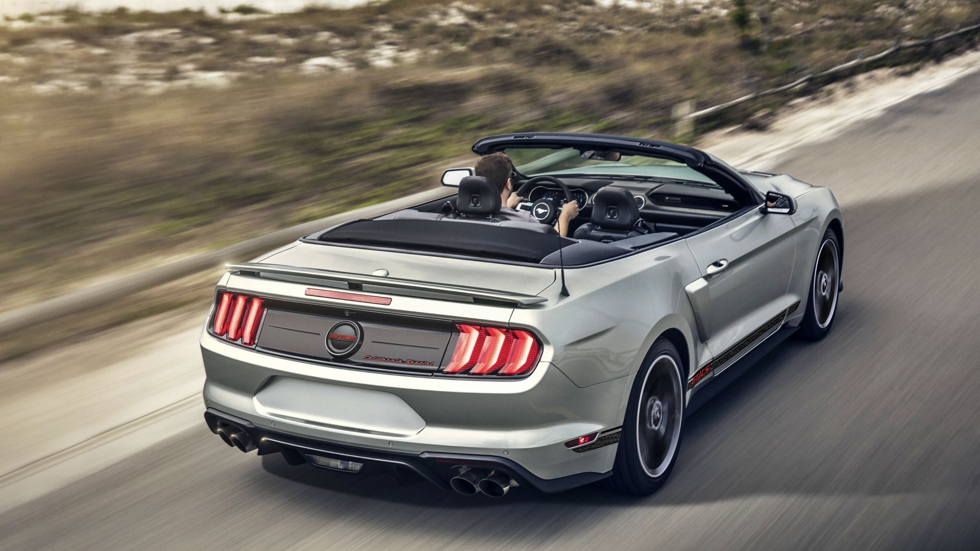 Silver Ford Mustang Convertible