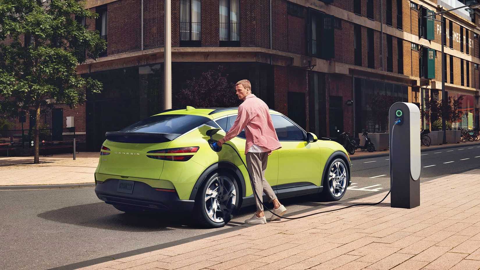 Green 2022 Genesis GV60 Charging