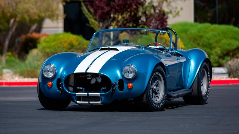 A 1967 Shelby 427 Cobra parked in an open lot