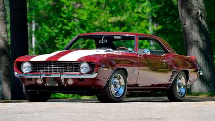 A parked 1969 Chevy Camaro Z28