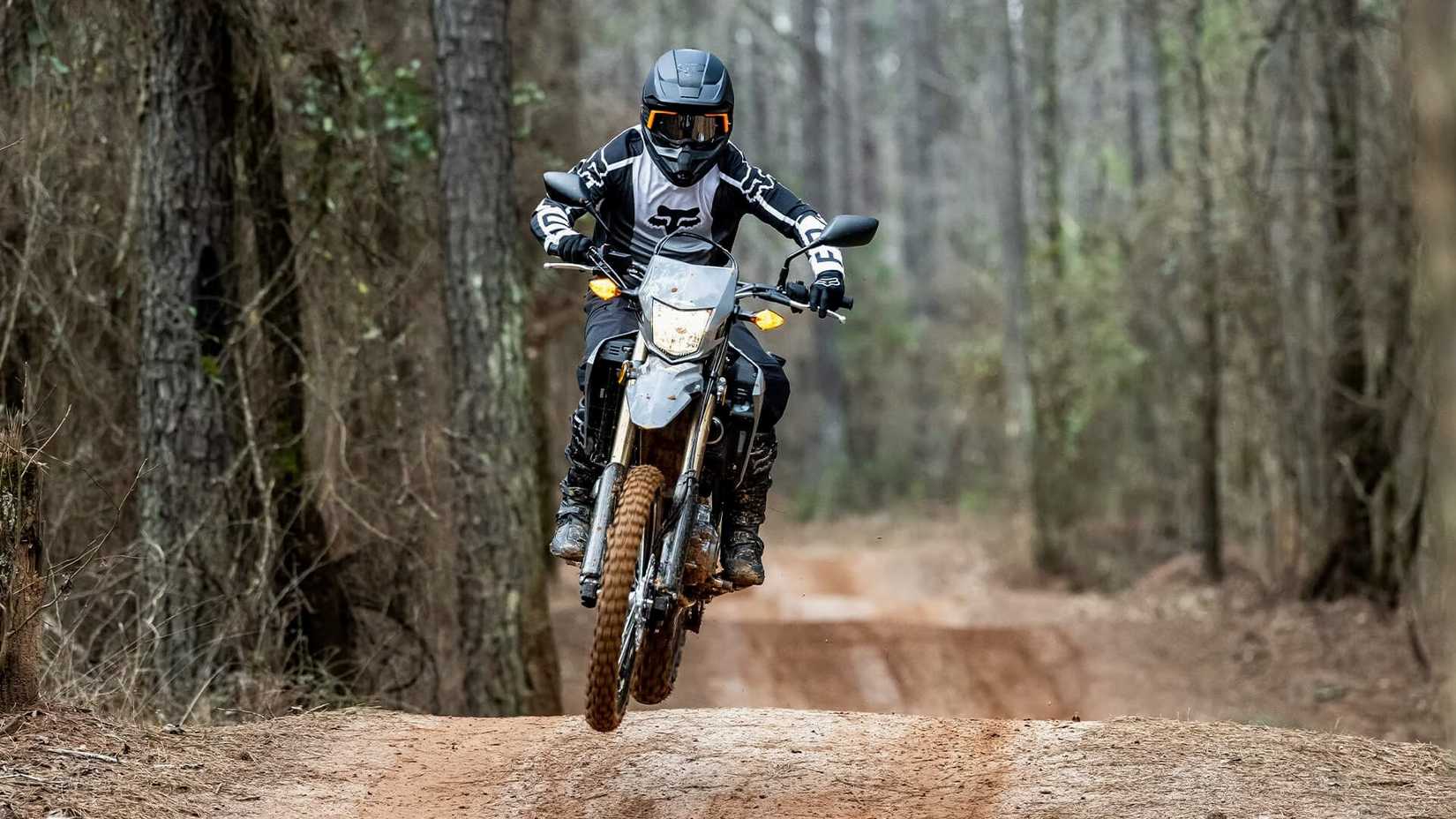 Gray 2023 Honda CRF300LS in the woods