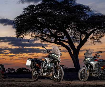 Front shot of two Ducati Multistrada V4 Rally