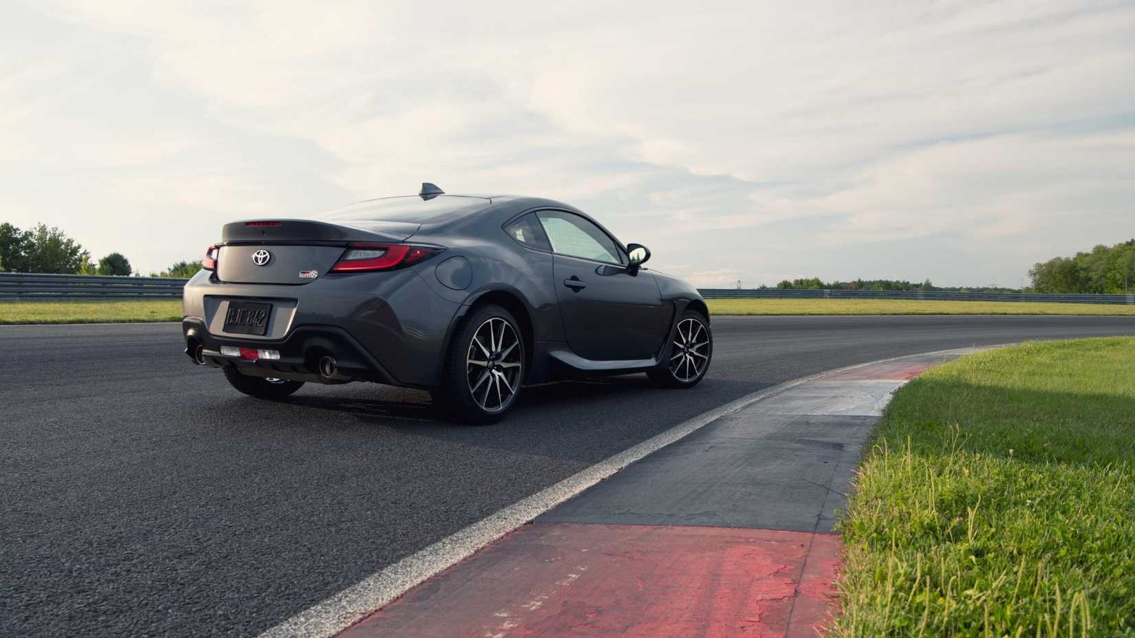 Rear action shot of a 2022 Toyota GR86