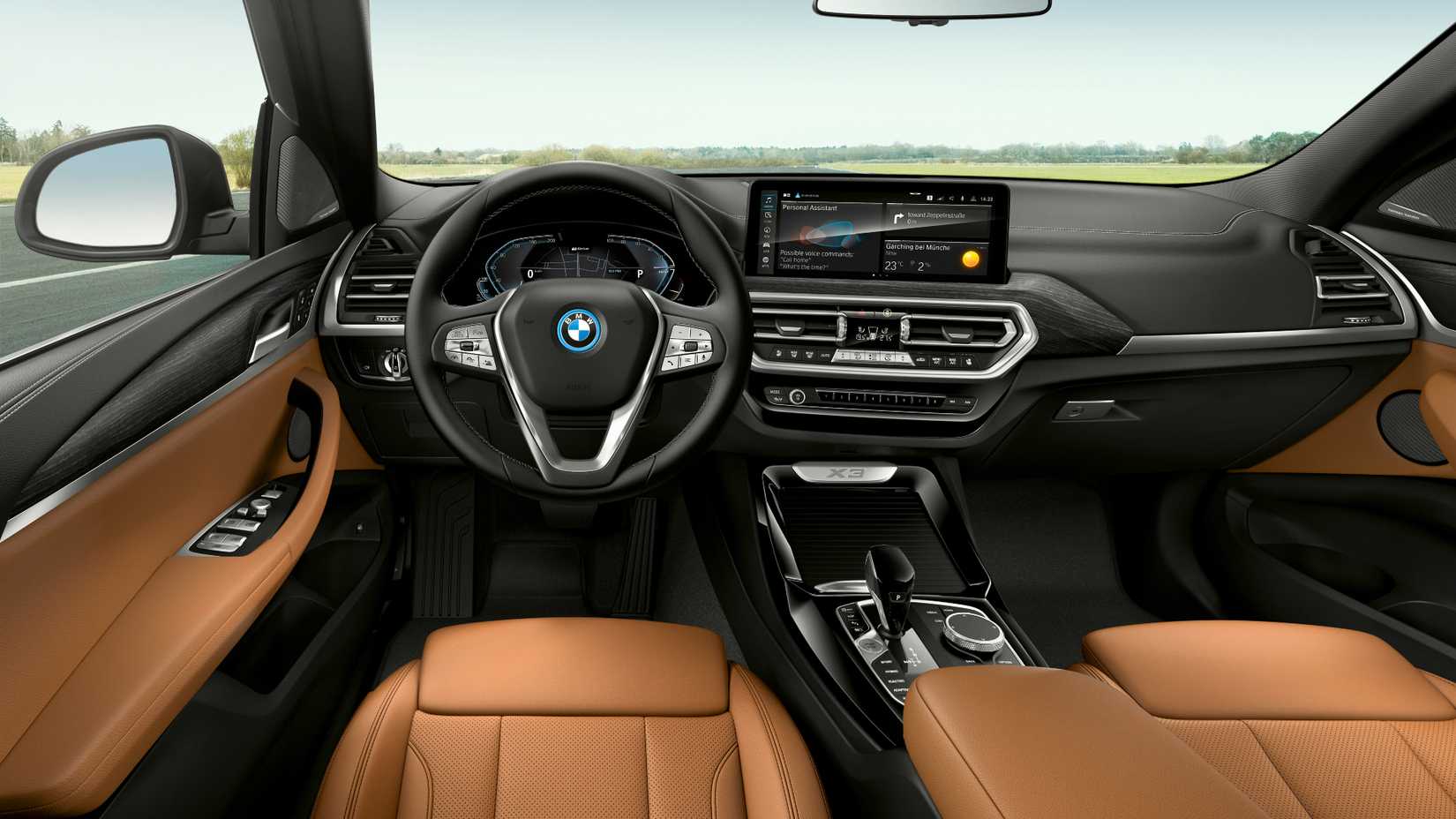2023 BMW X3 interior shot showing front cabin