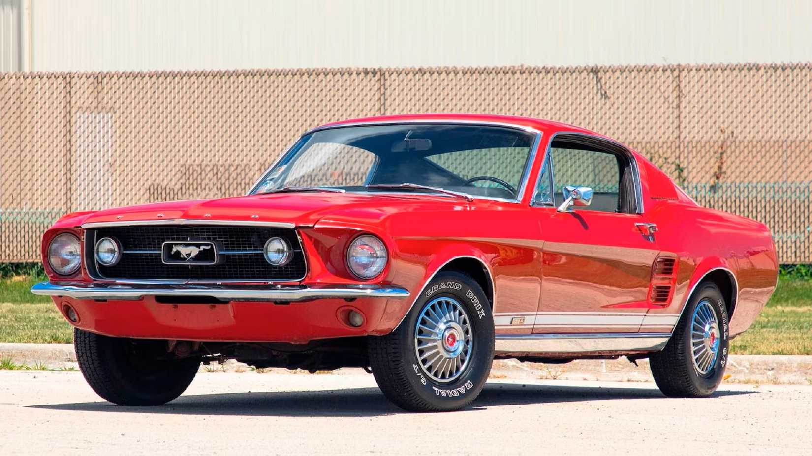 A parked 1967 Ford Mustang Fastback 