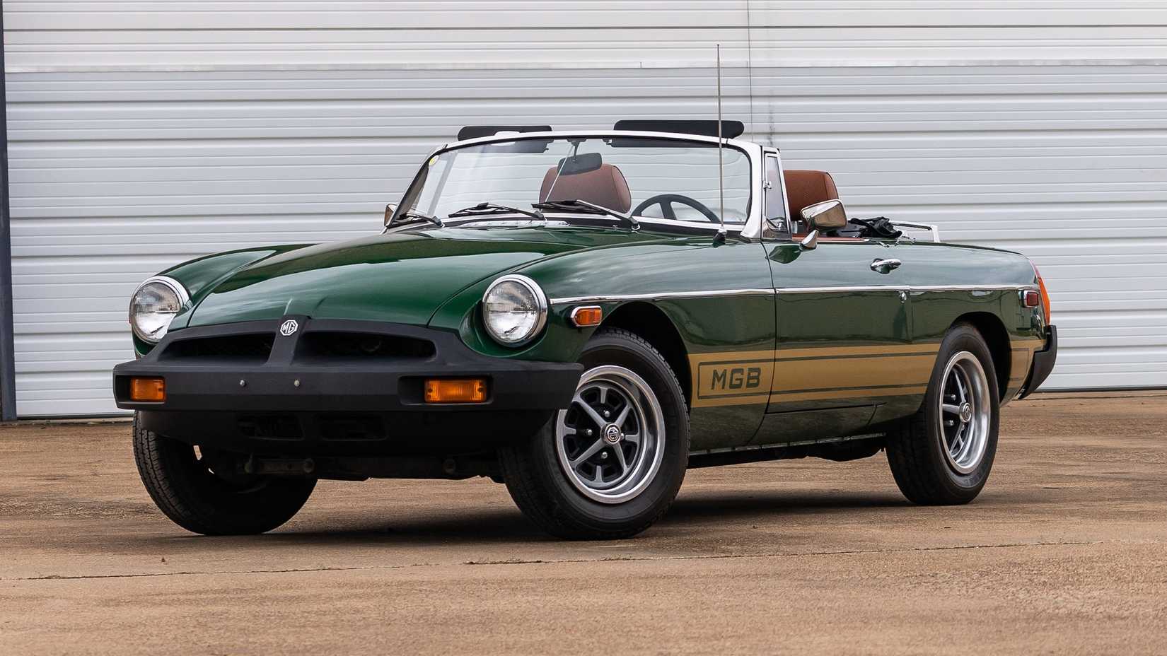 A parked 1977 MG MGB