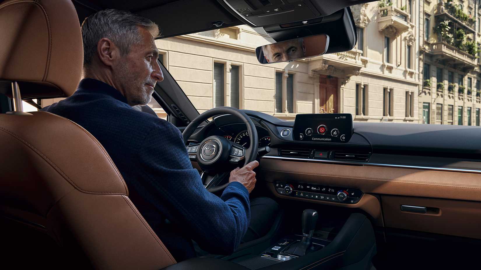 The interior of the 2023 Mazda 6 20th Anniversary Edition showing the dash