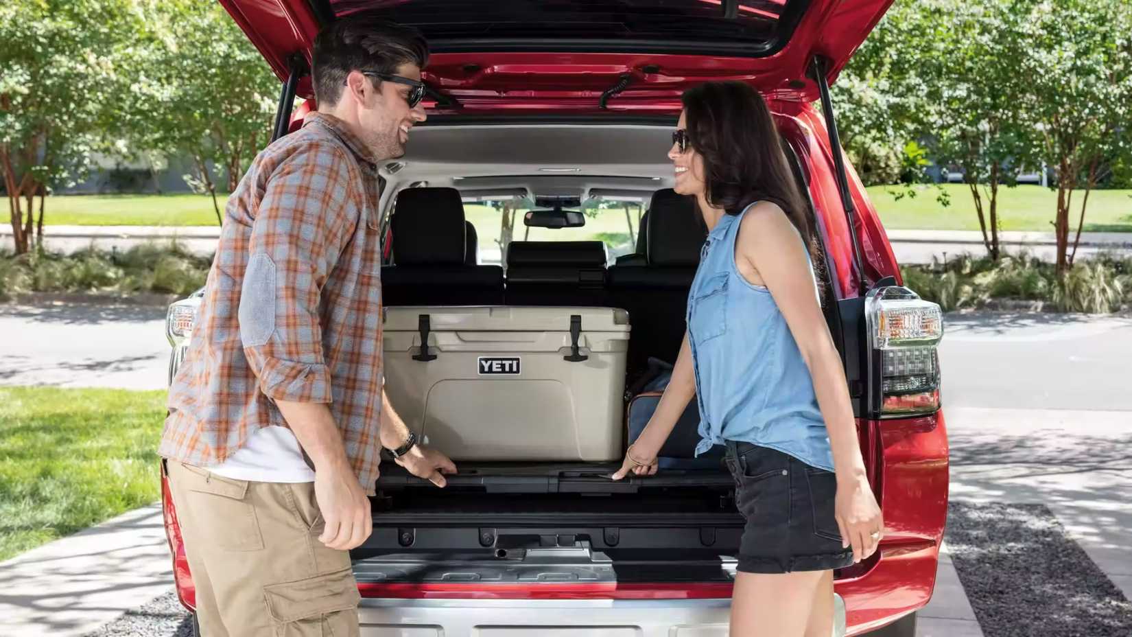 2023 Toyota 4Runner rear shot showing cargo space loaded