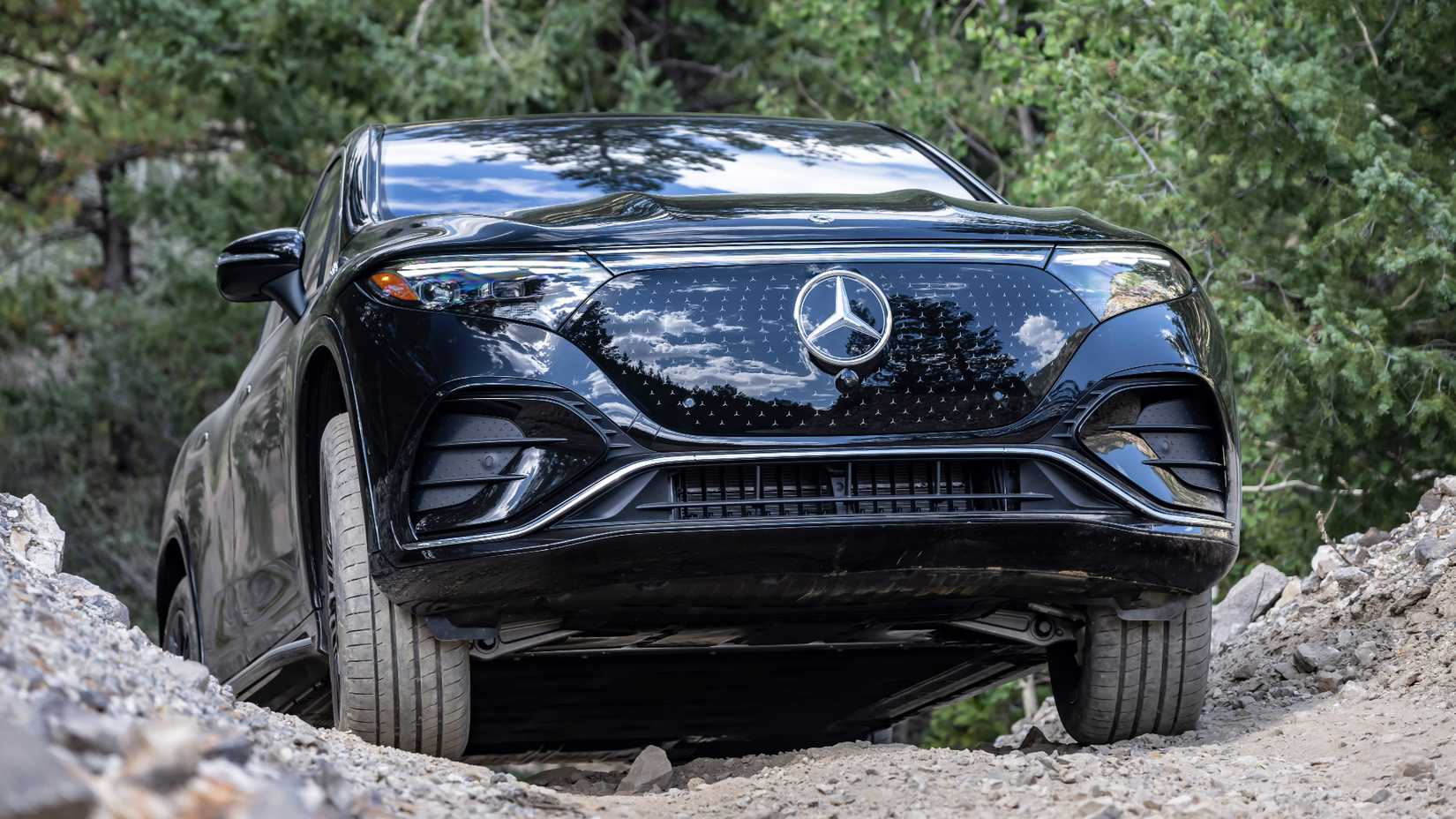 Blue Mercedes-Benz EQS SUV