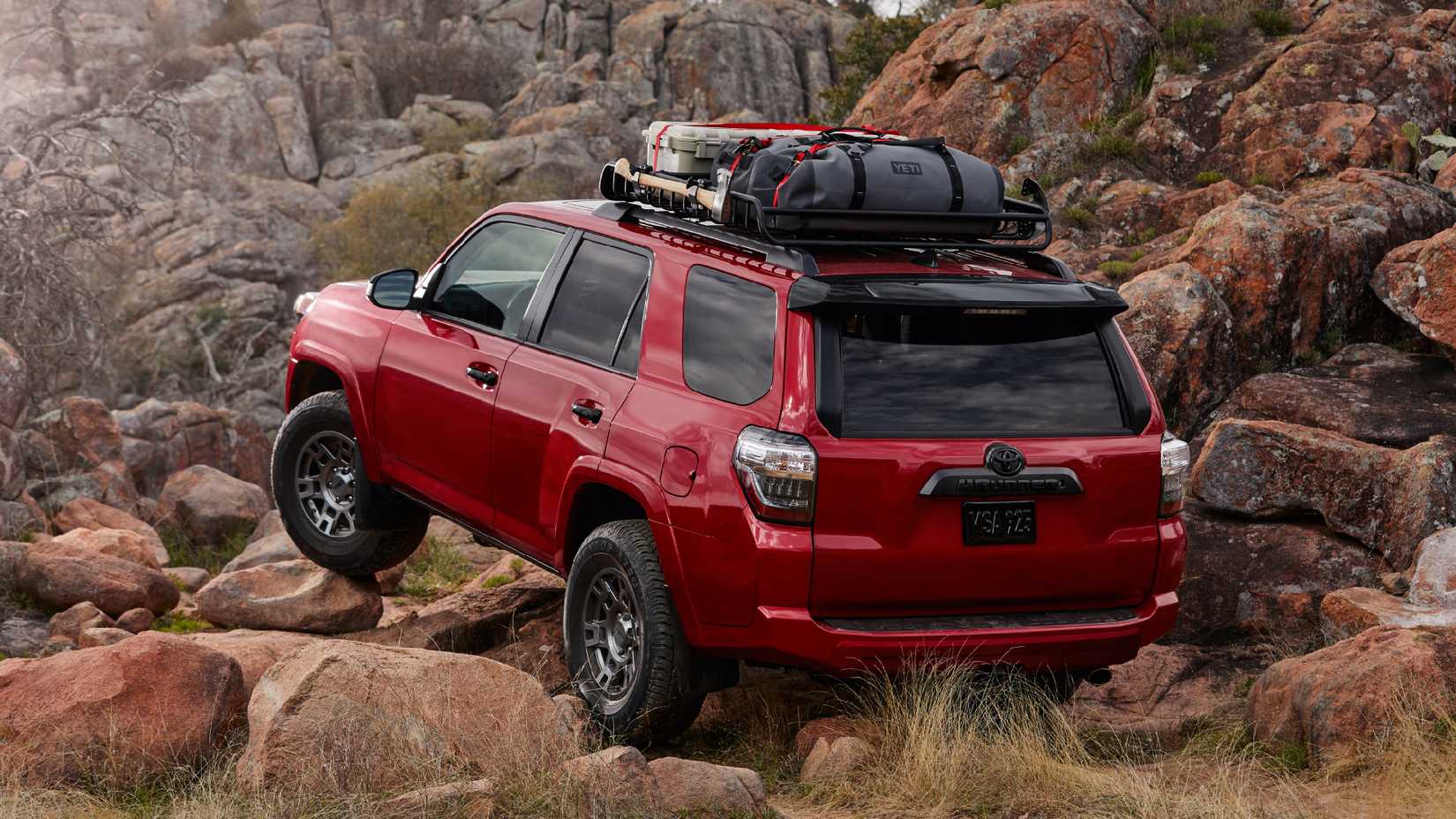 Red Toyota 4Runner going Off-road