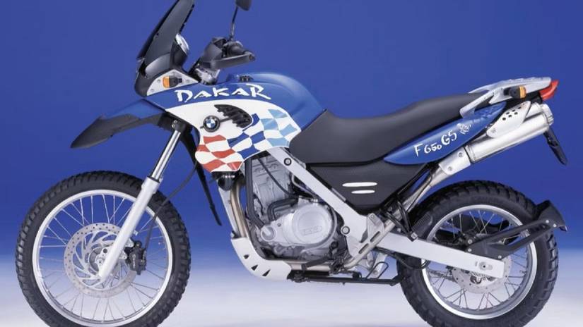 A parked BMW F650 GS