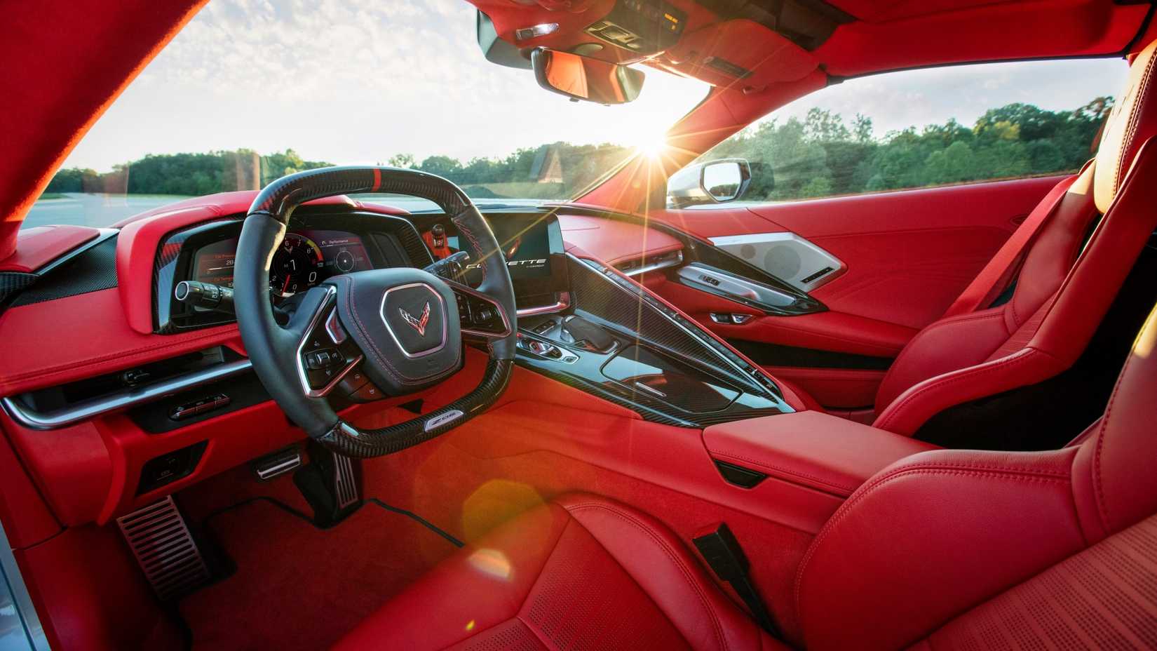 Red 2023 Chevrolet C8 Corvette Z06 interior