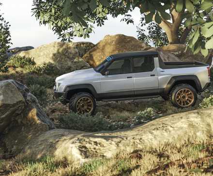 Perfil lateral de uma Toyota Stout renderizada digitalmente