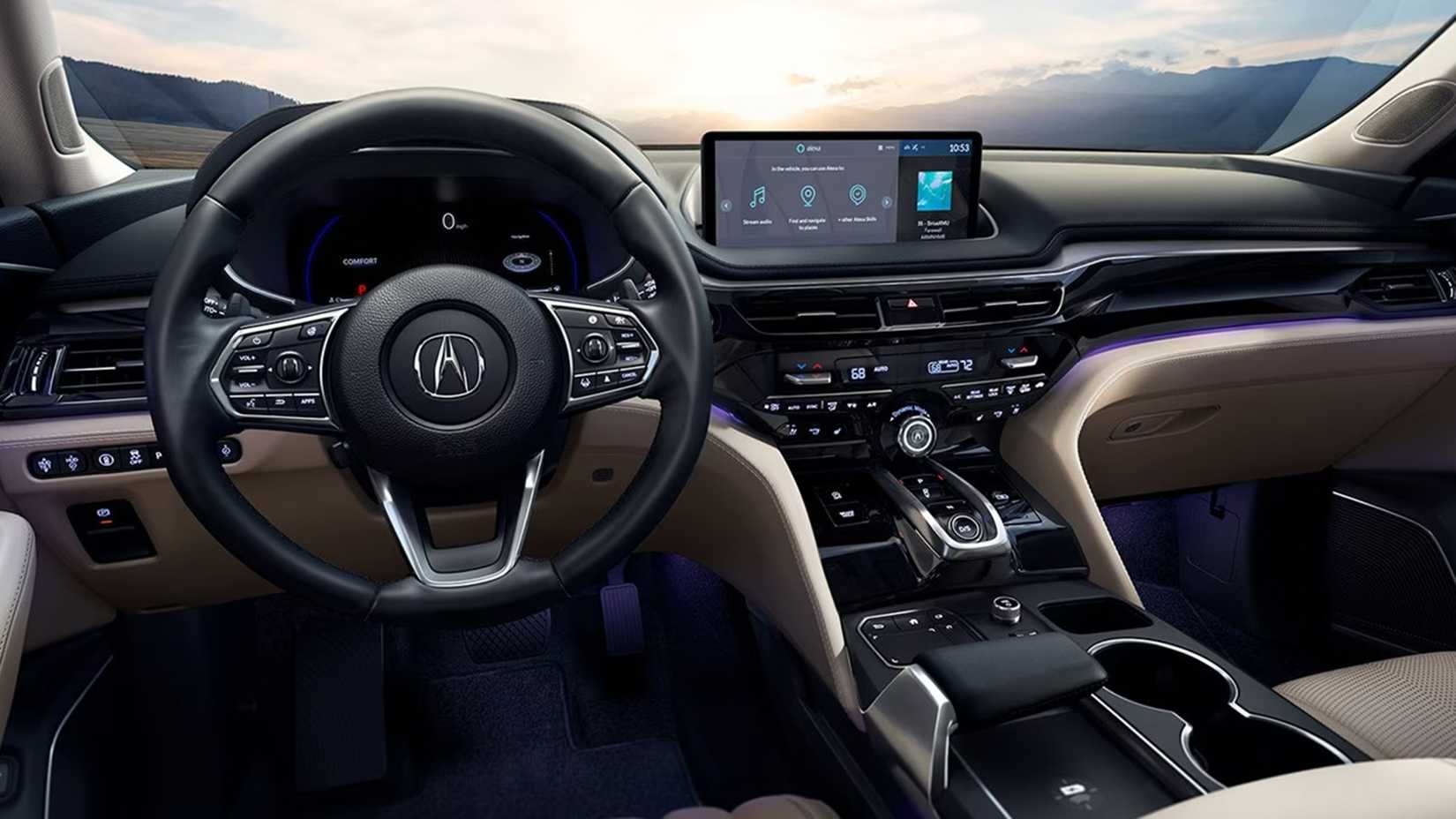 Visualização do painel do Acura MDX 2023