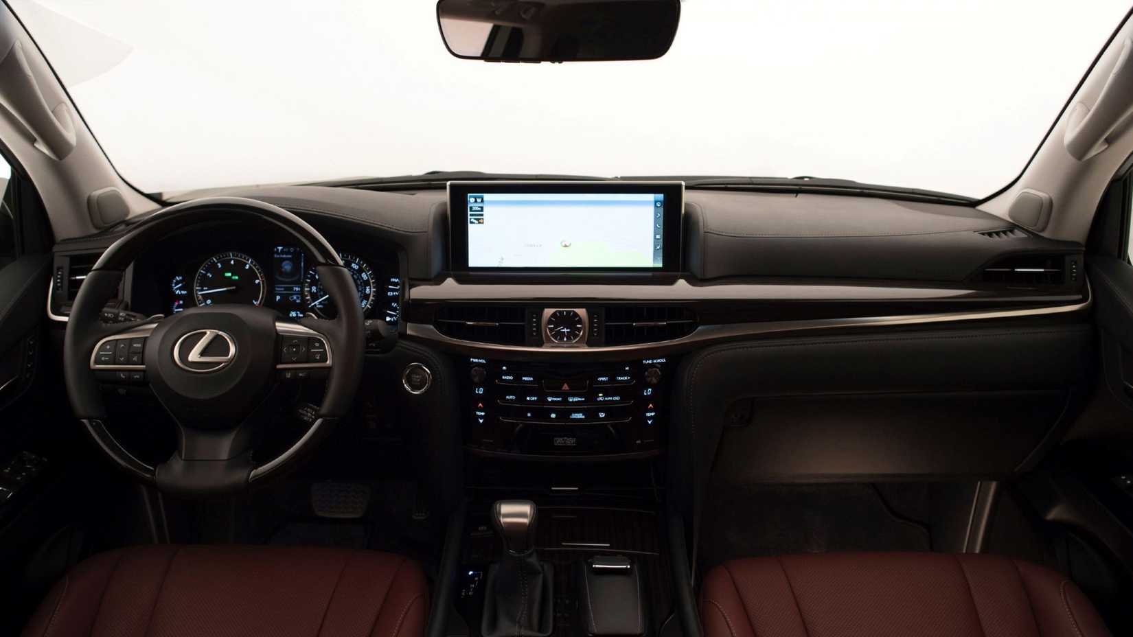 An Interior shot of the 2021 Lexus LX 570 showing dash