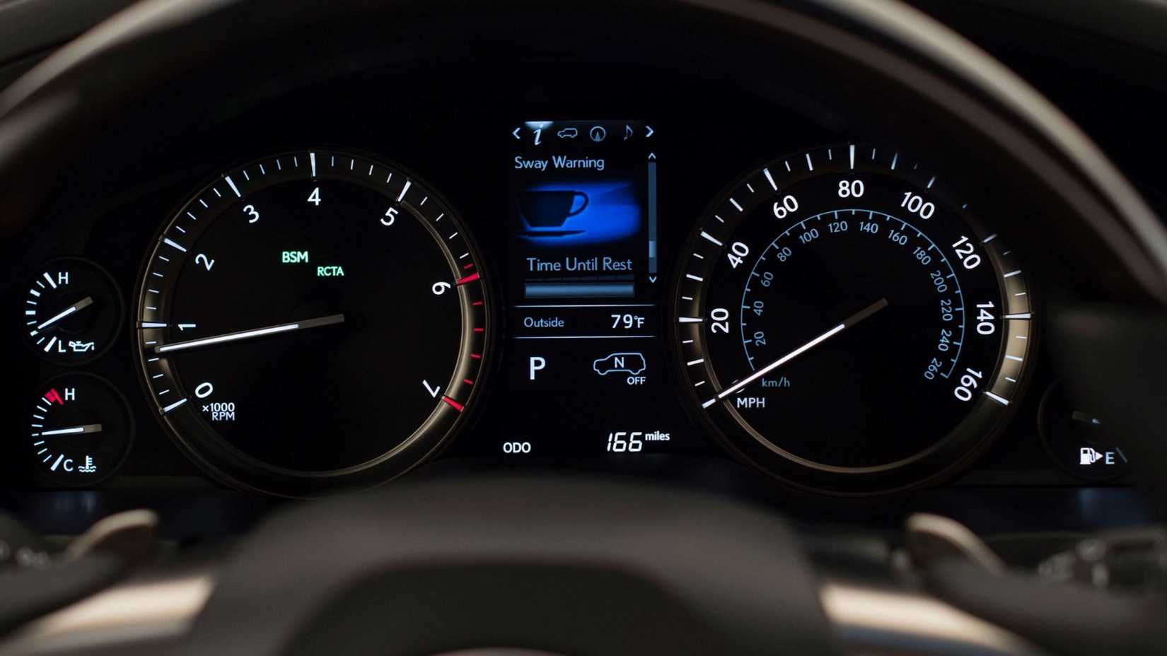 A shot of the Lexus LX 570's instrument display