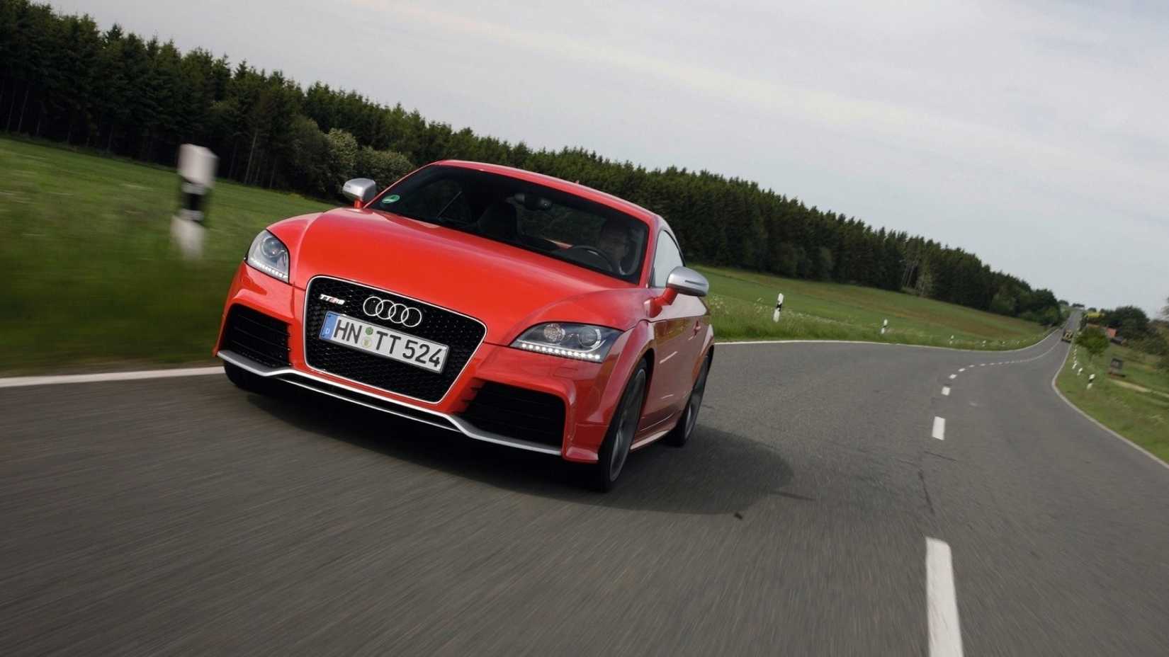 Head on action shot of a 2010 Audi TT RS