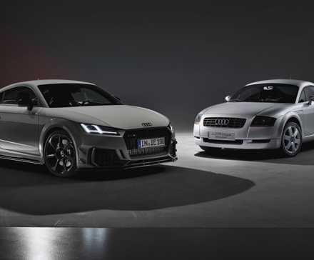 Audi TT 25 anos cinza e prata