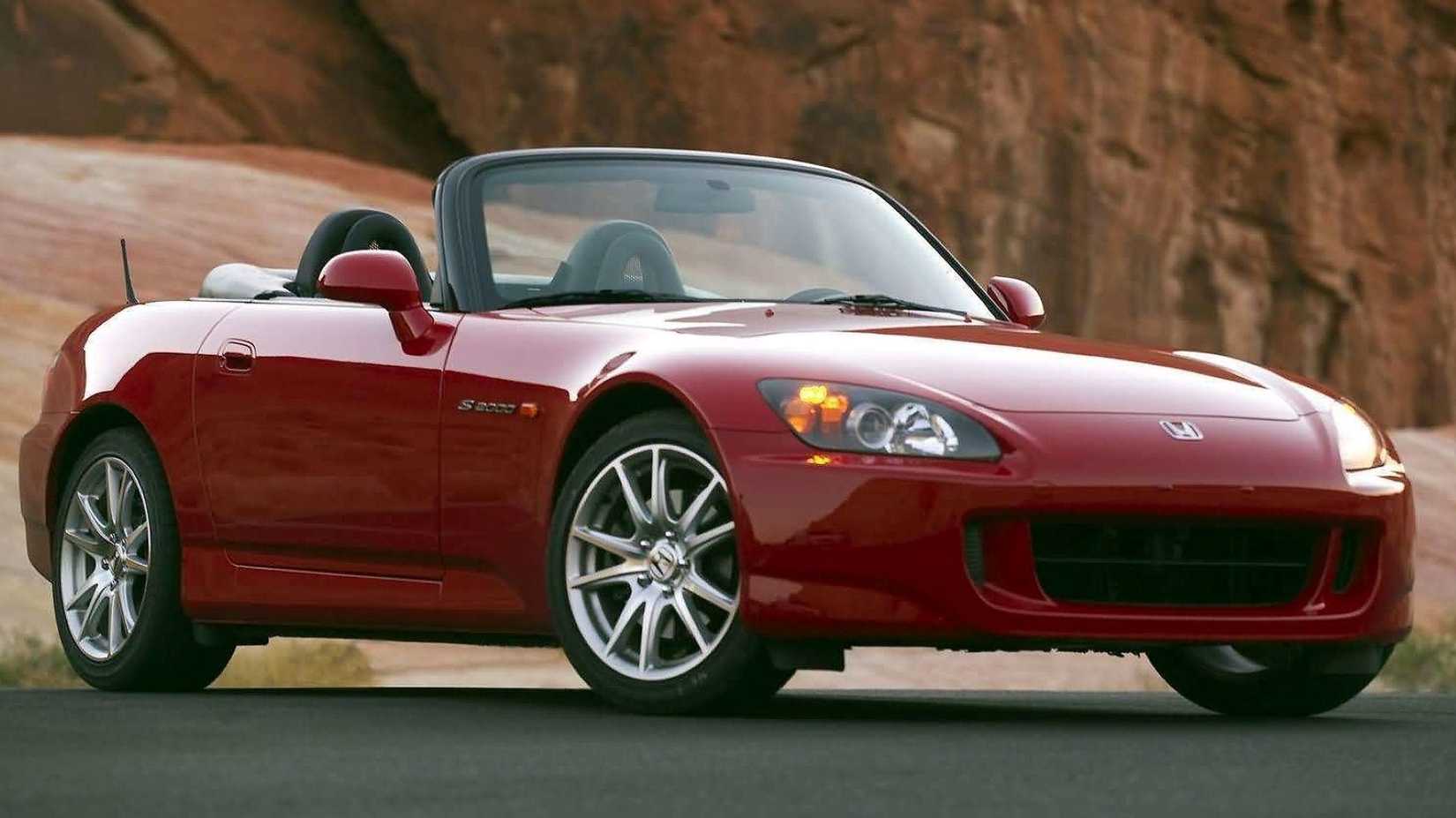 Front 3/4 of a parked 2004 Honda S2000 parked on the road