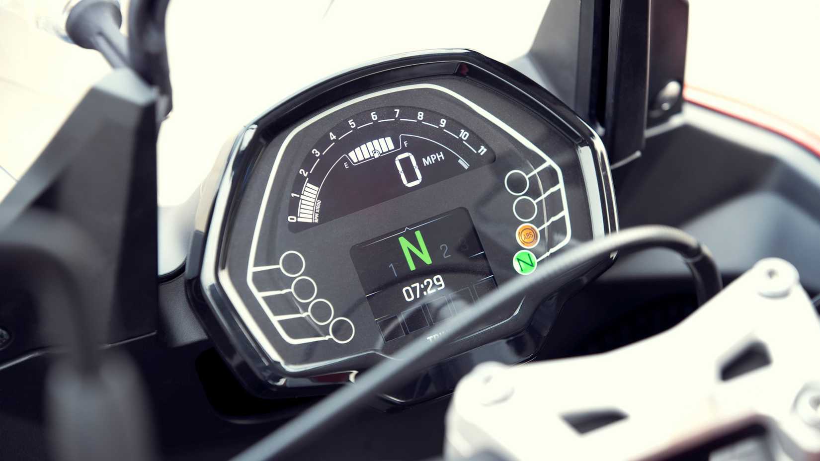 2022 Triumph Tiger Sport 660 instrument display close-up detail shot