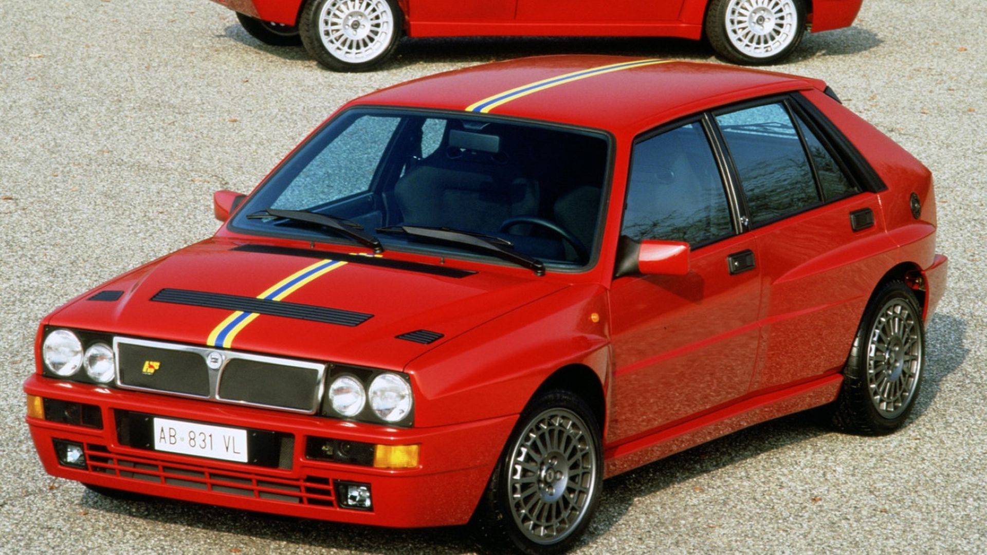 Front 3/4 shot of the legendary Lancia Delta Integrale
