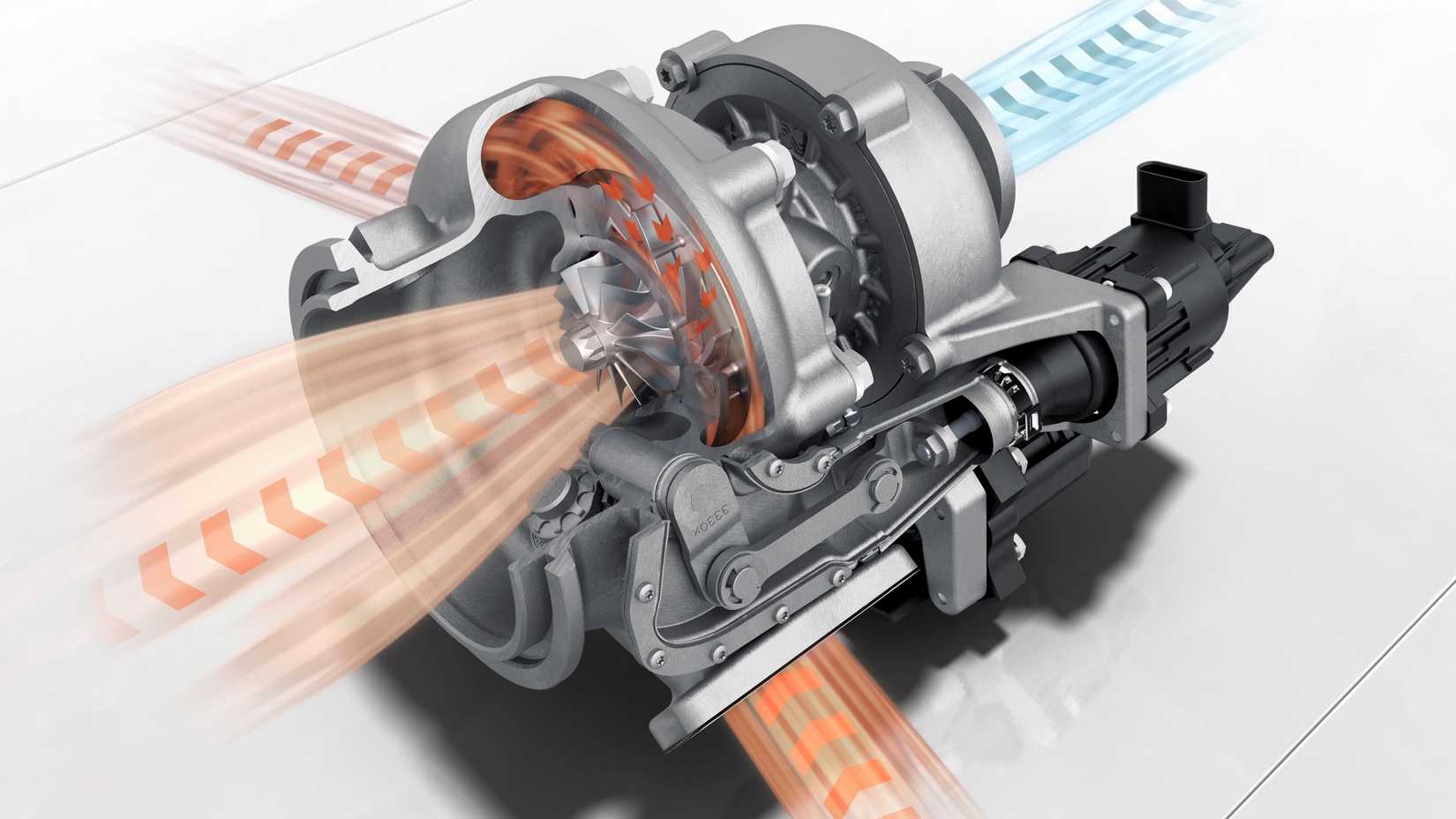 O tubocompressor de um Porsche 911 Turbo S 992