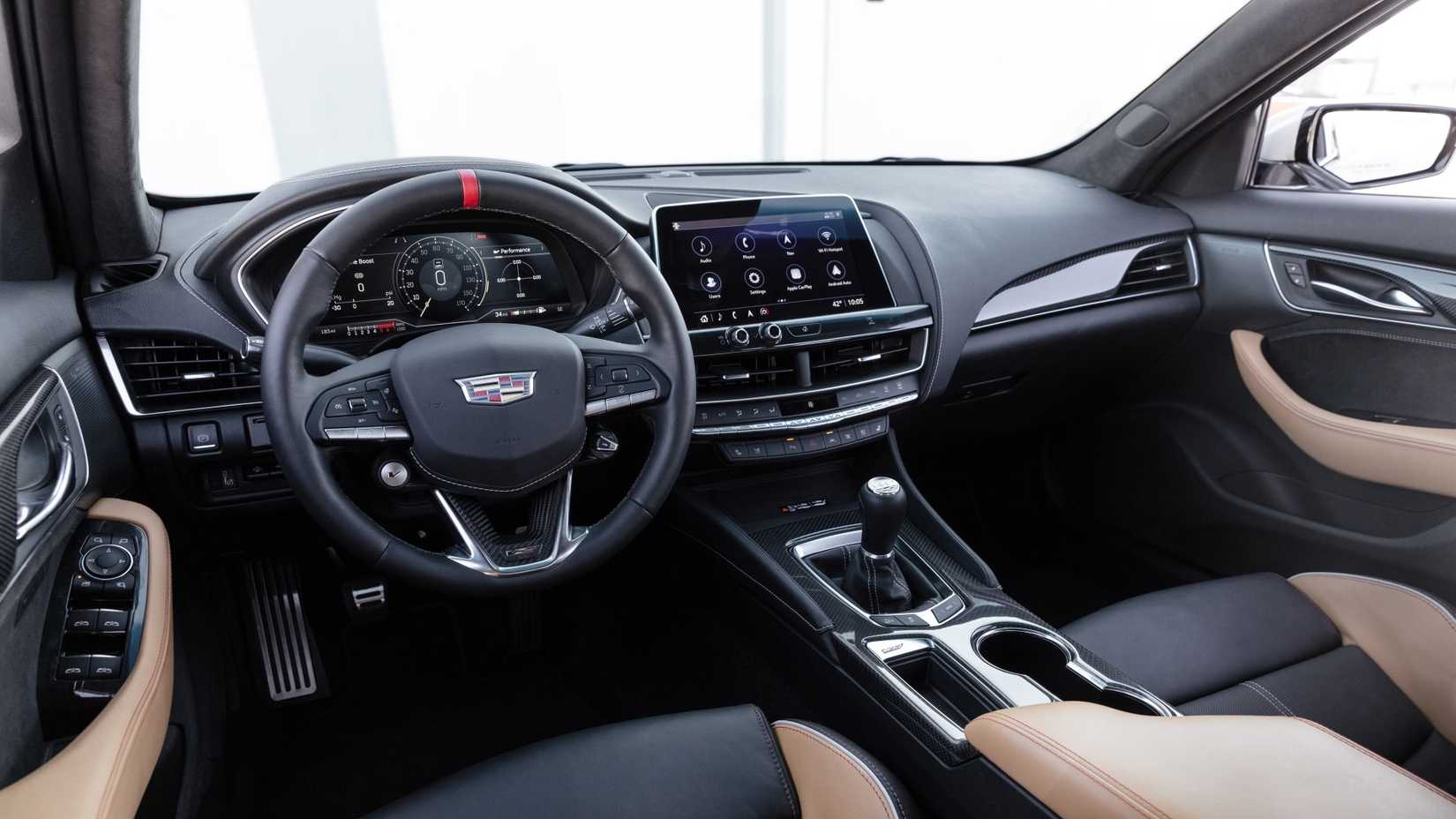 2022 Cadillac CT5-V Blackwing interior shot showing the front cabin