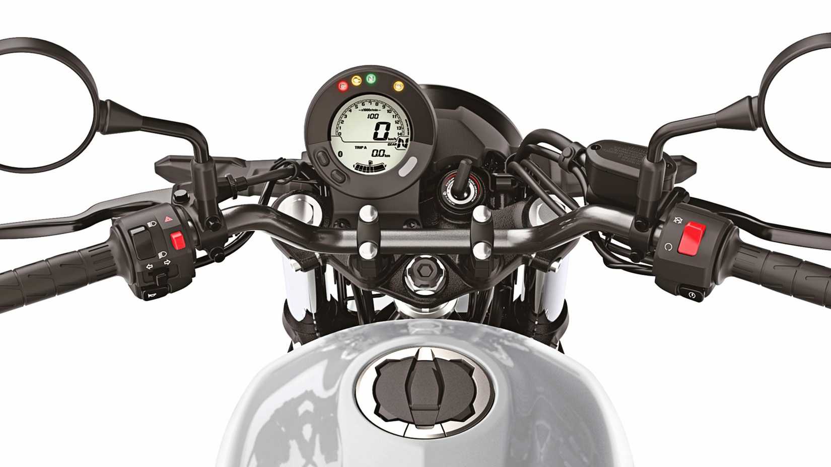 Detalhe do cockpit do Kawasaki Eliminator