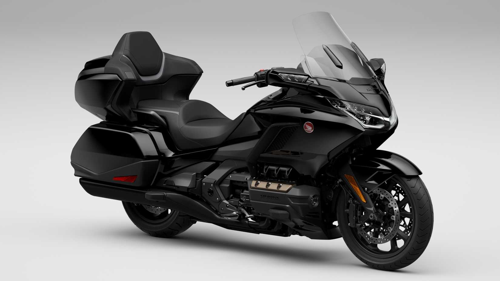 2023 Honda Gold Wing Tour Black front 3/4 studio shot