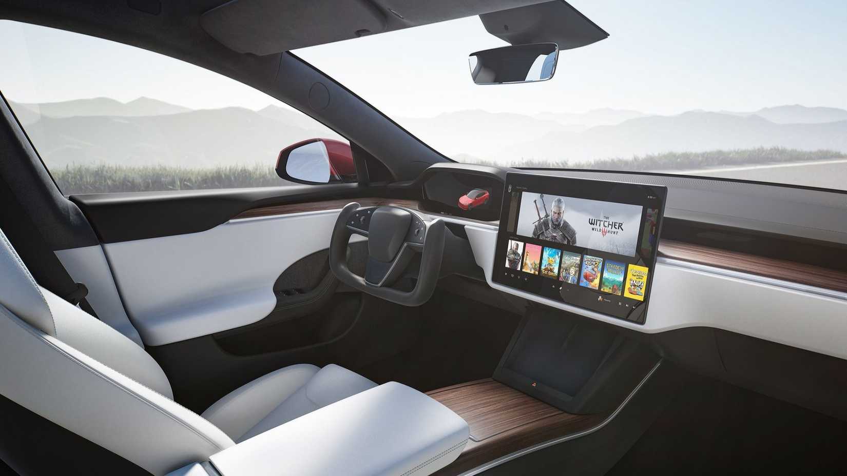 Interior xadrez Tesla Model S