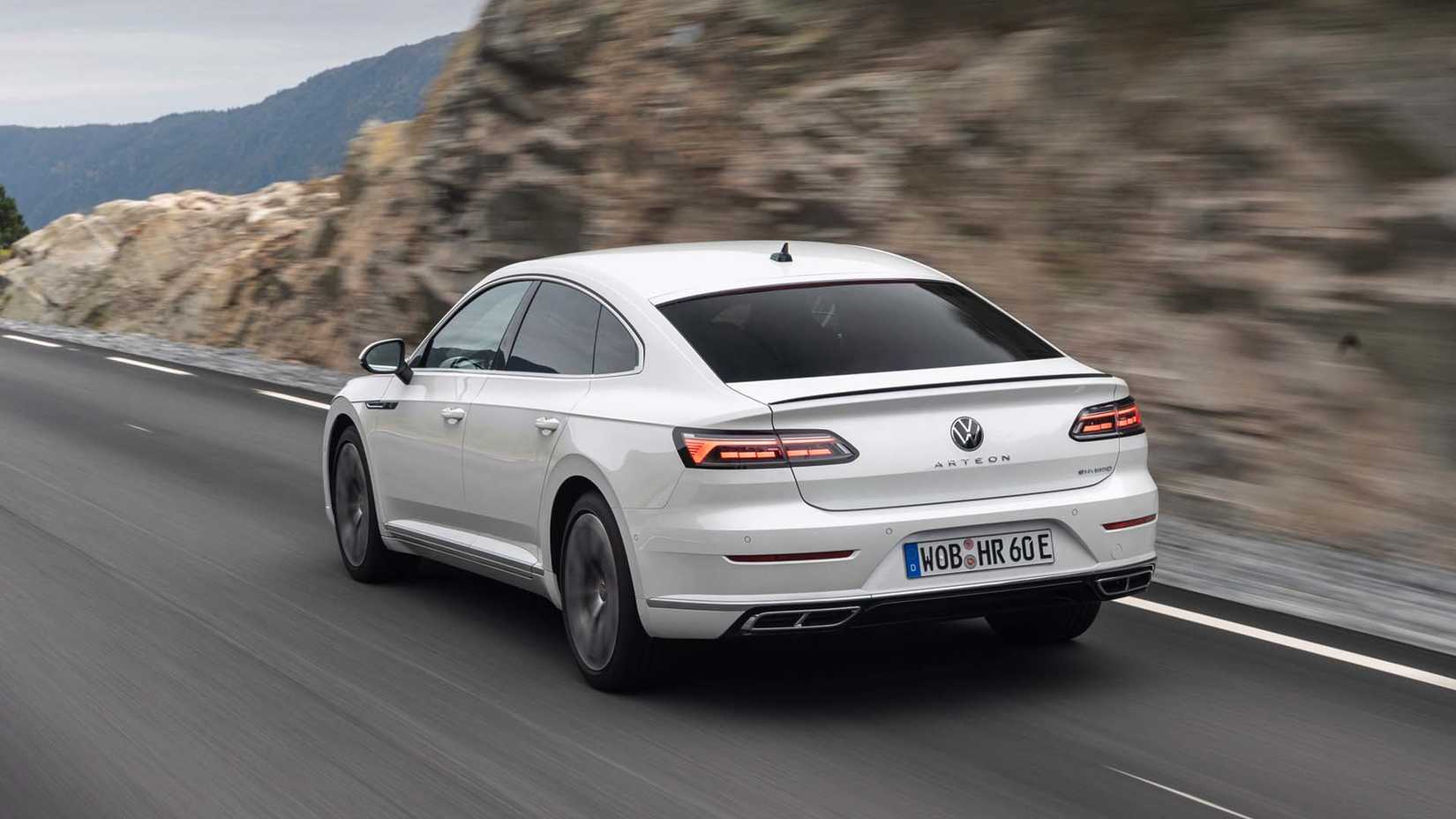 Volkswagen Arteon white on the road