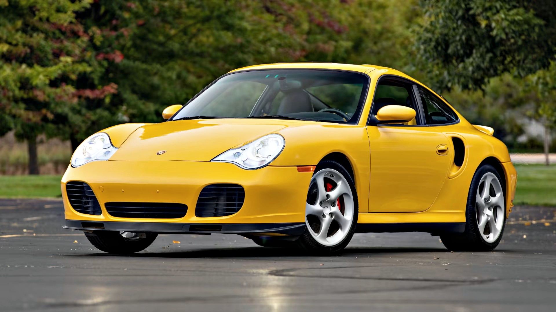 Yellow 2003 Porsche 911 Turbo