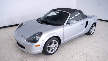 2000 Toyota MR2 Spyder in silver Posing in garage