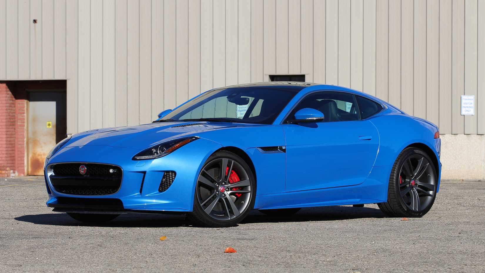 A blue 2017 Jaguar F-Type