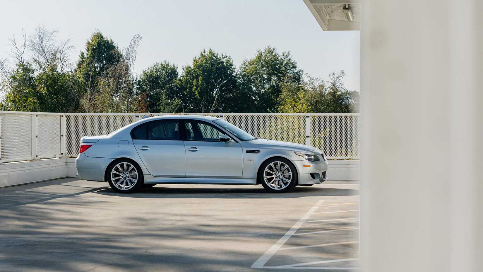 A silver 2008 BMW M5 E60 