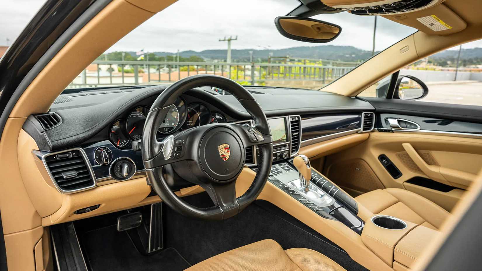 A Tan Interior of a 2015 Porsche Panamera