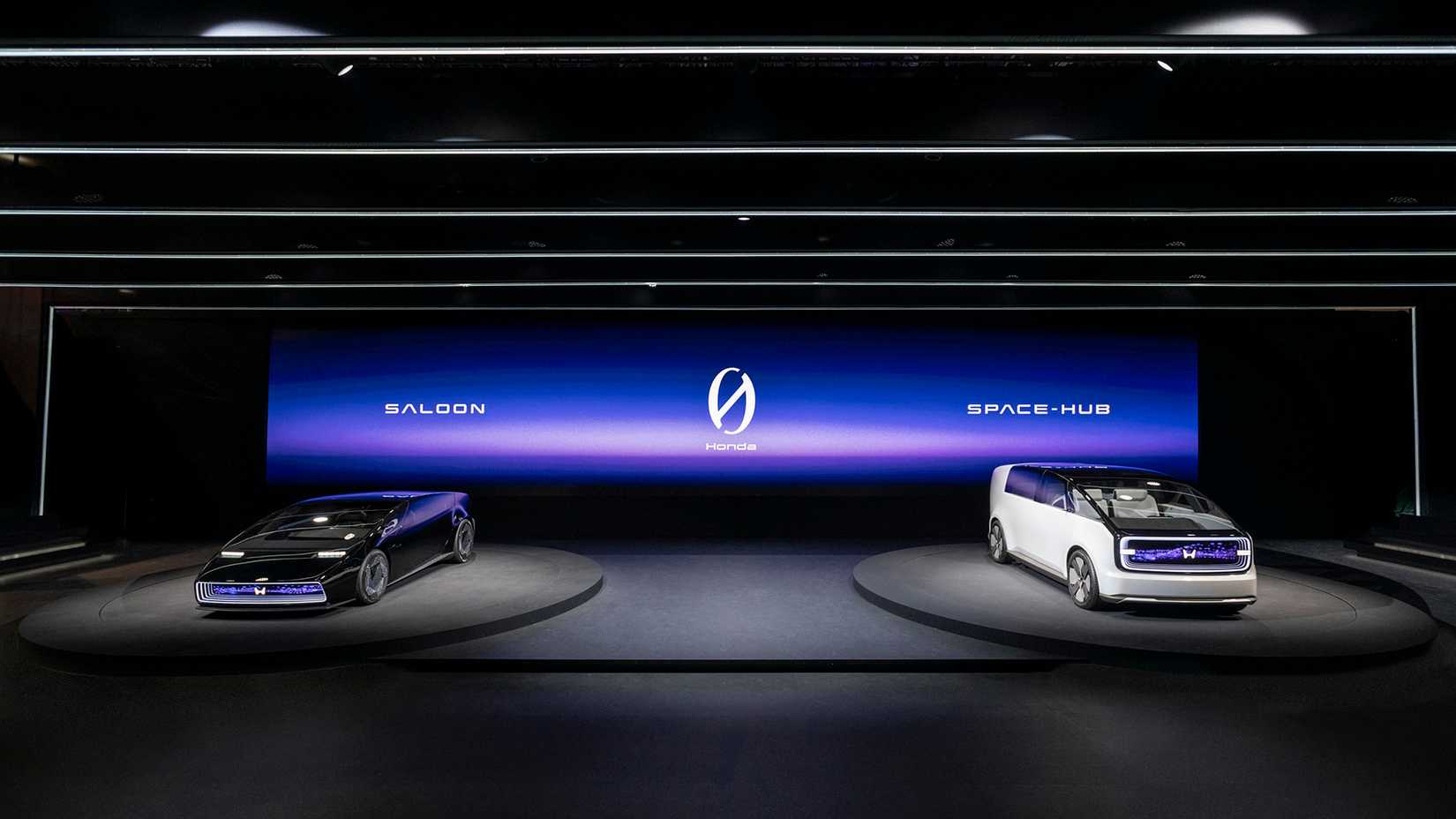 Side-by-side shot of the Honda 0 Series EVs