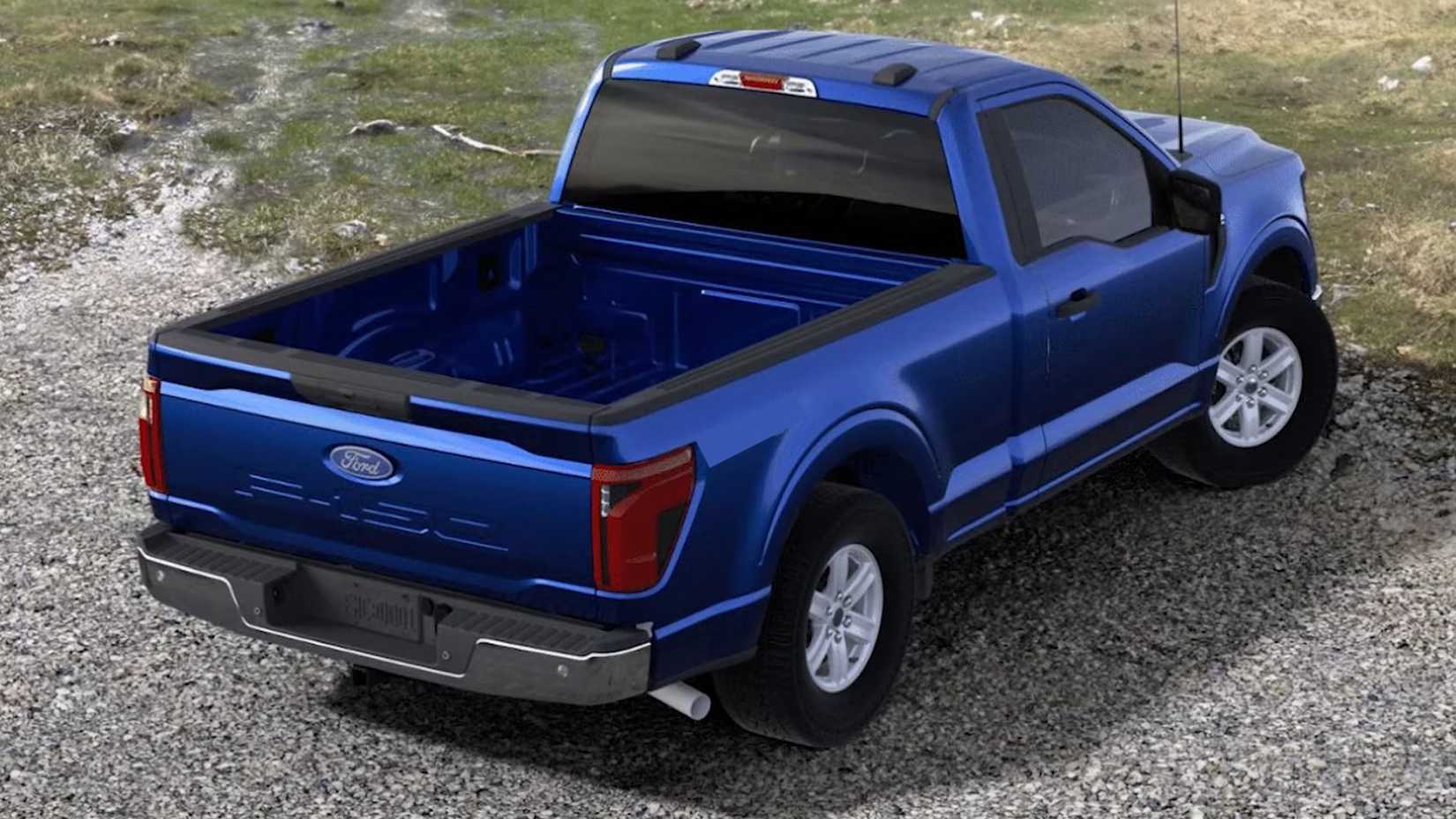 Blue 2024 Ford F-150 XL bed