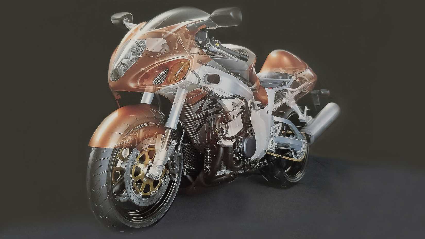A Transparent View Of A Suzuki Hayabusa Motorcycle