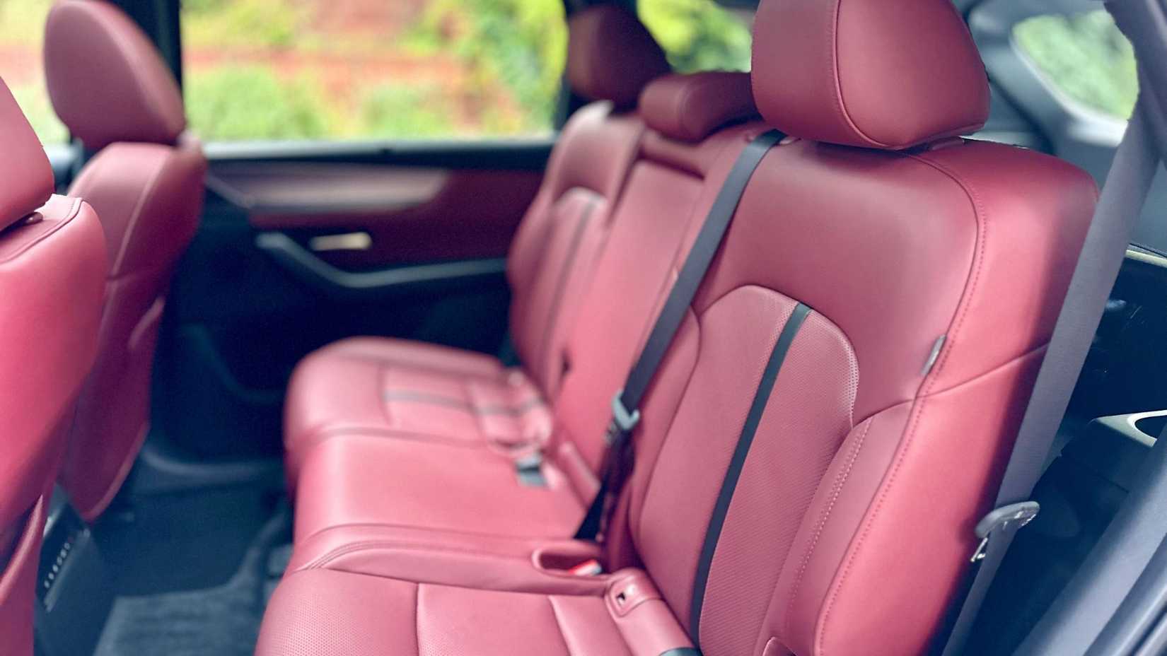 Interior shot of a Mazda CX-70 Turbo S showing rear seats