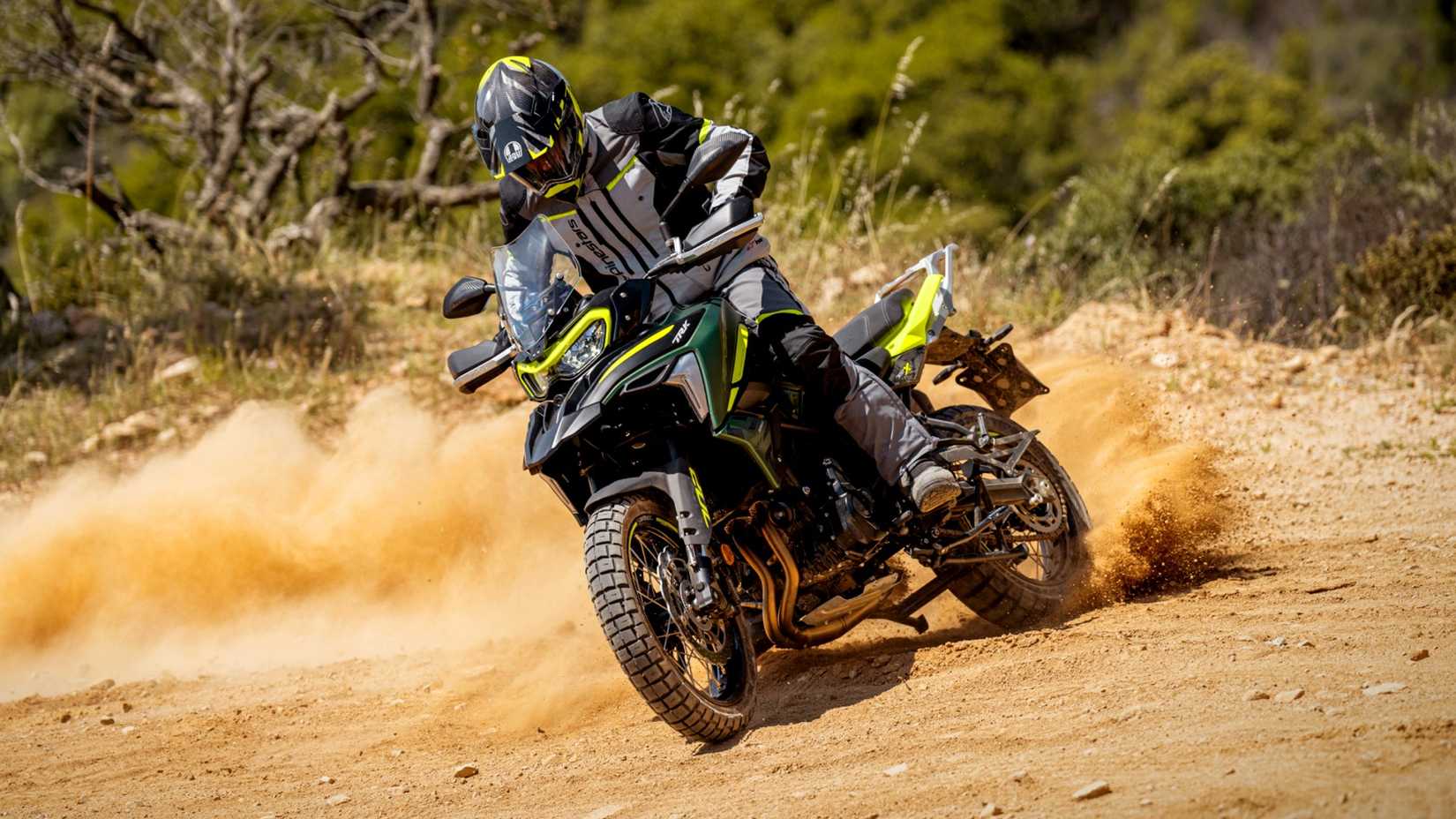 2026 Benelli TRK 702X off-roading front third quarter cinematic shot
