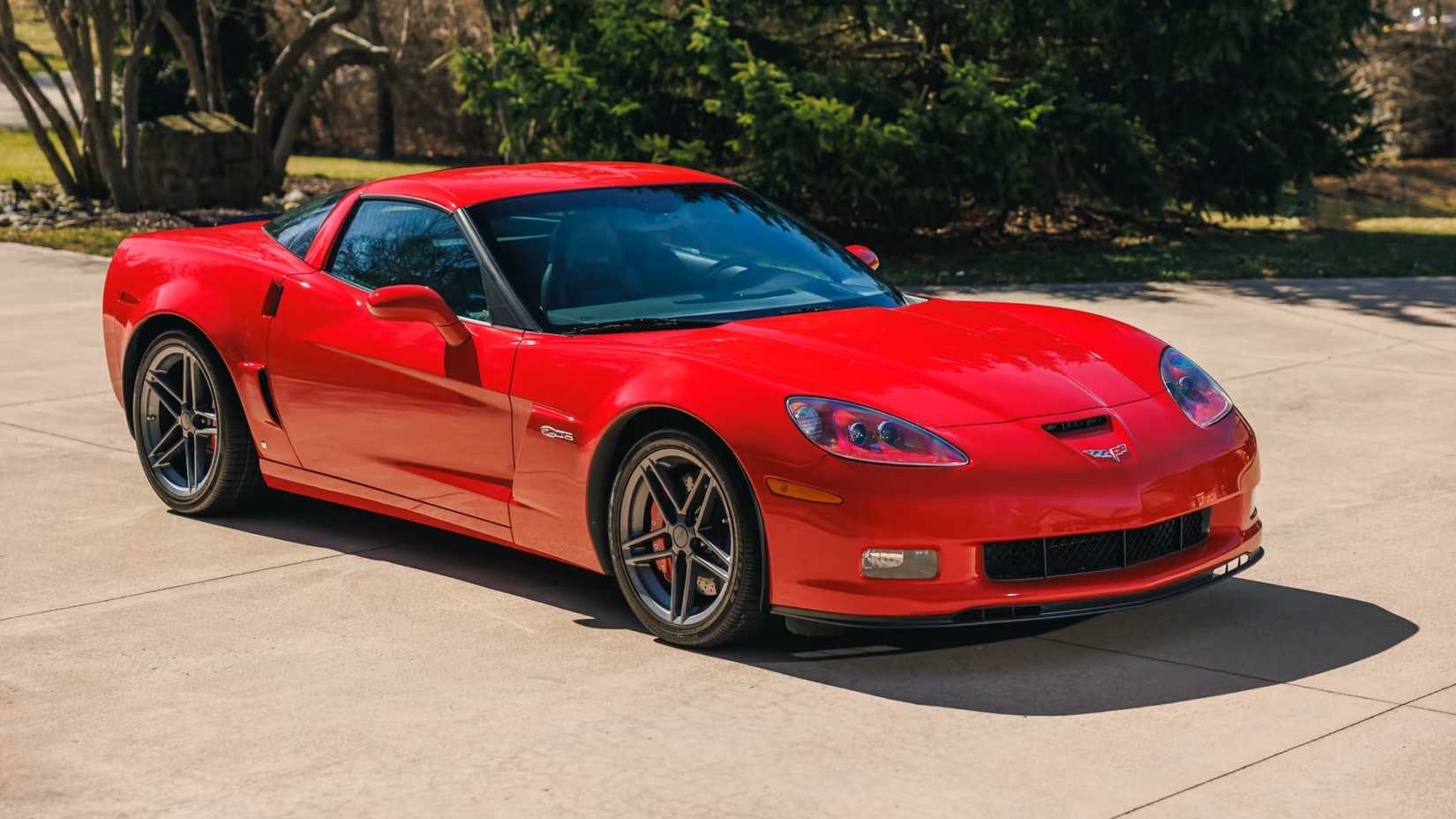 2006 Chevrolet Corvette Z06 C6 in red parked
